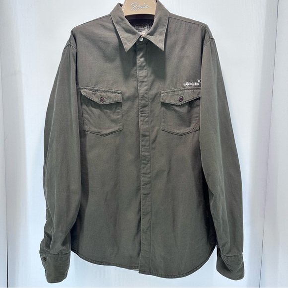 Hurley Other - Hurley Freedom Movement Jacket Men’s Lg Military Green Canvas Field Coat Lined